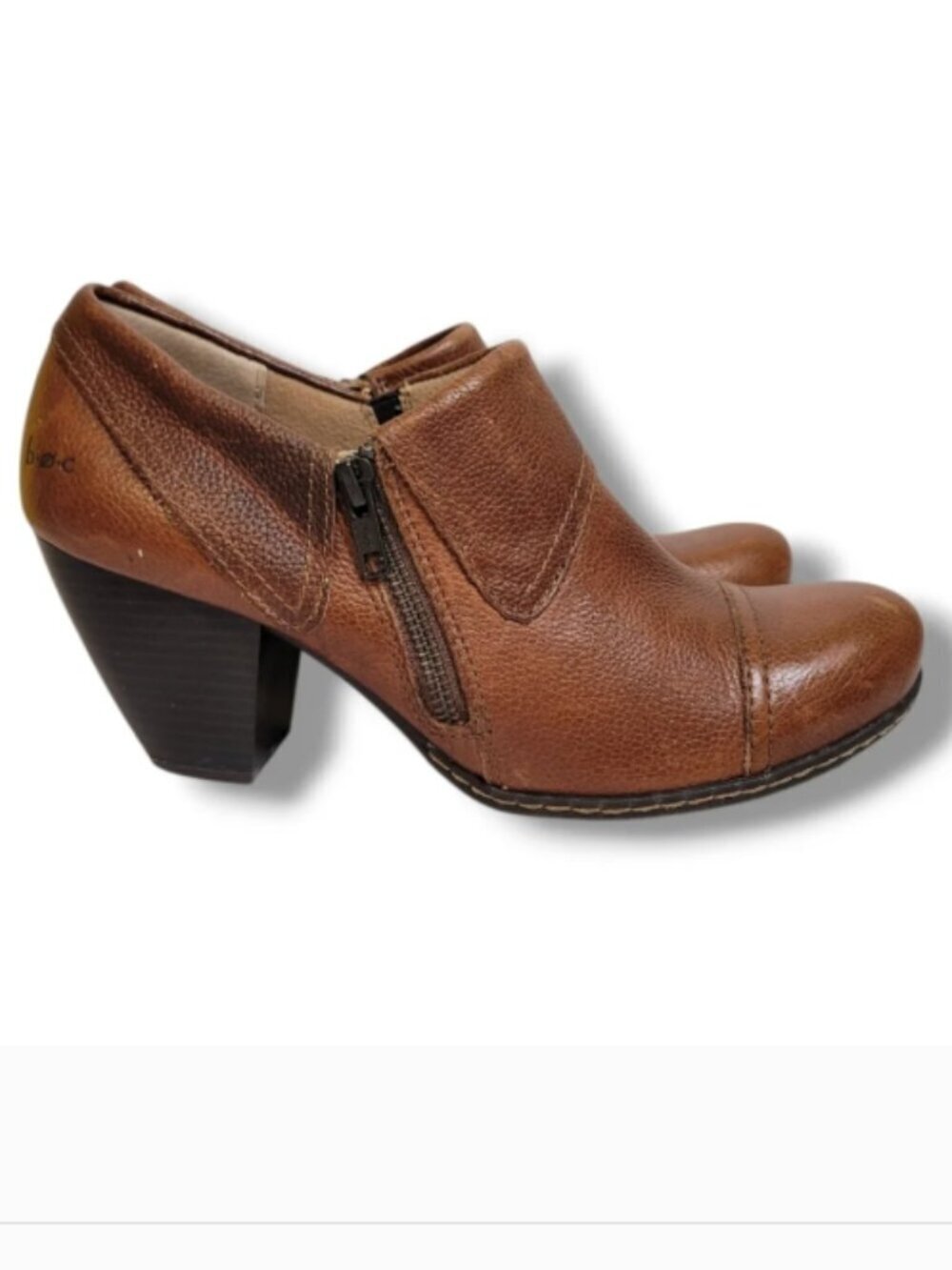 Boc Brown Heeled Leather Ankle Boots Womens Size 9